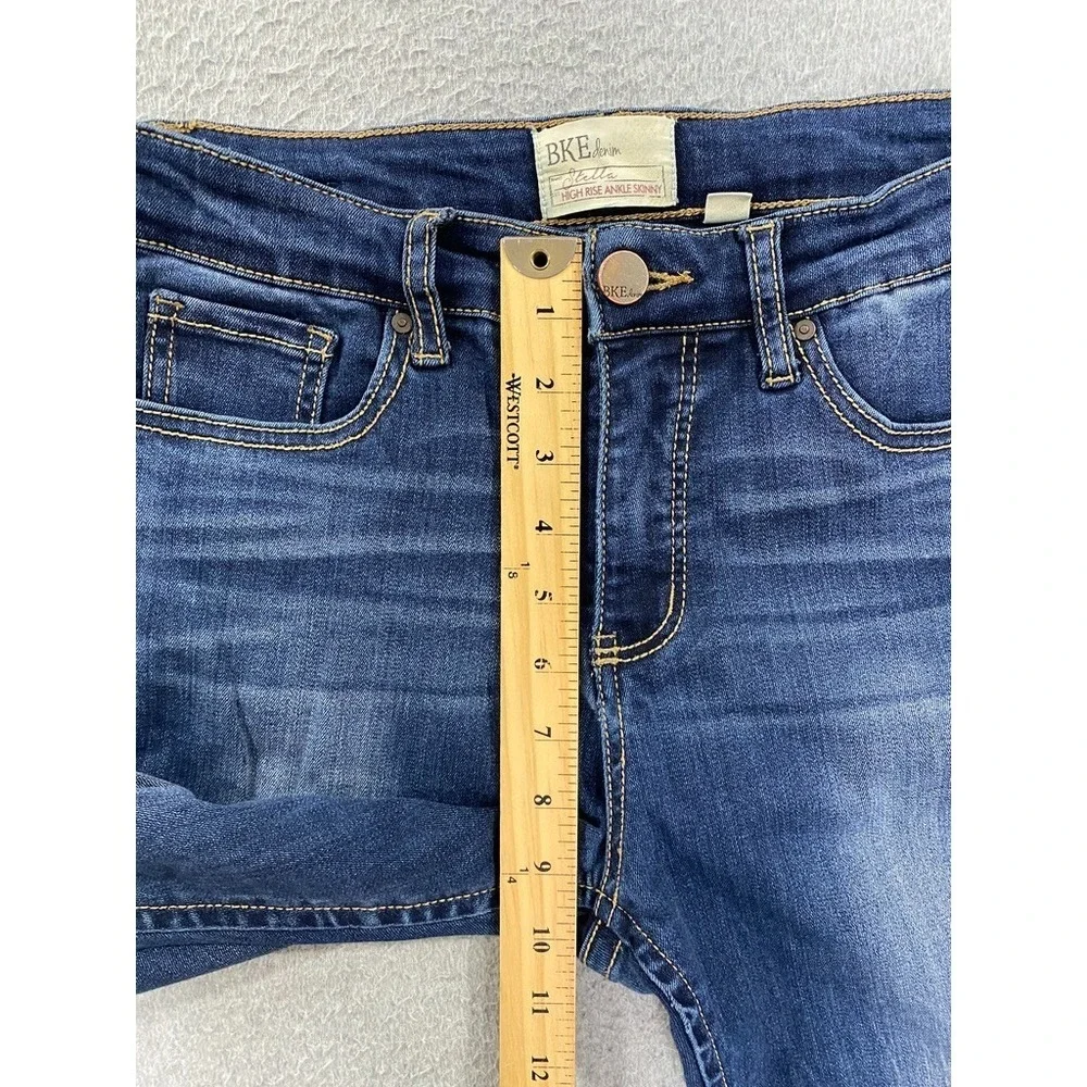BKE Denim Stella High Rise Ankle Skinny Jeans Womens 27 (27x28.5) Stretch Blue